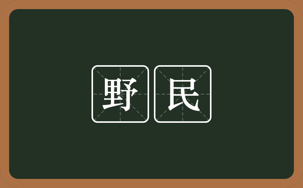 野民的意思？野民是什么意思？