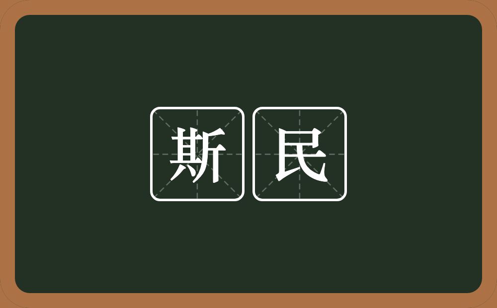 斯民的意思？斯民是什么意思？