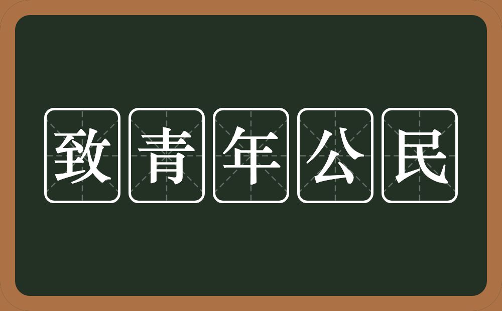 致青年公民的意思？致青年公民是什么意思？