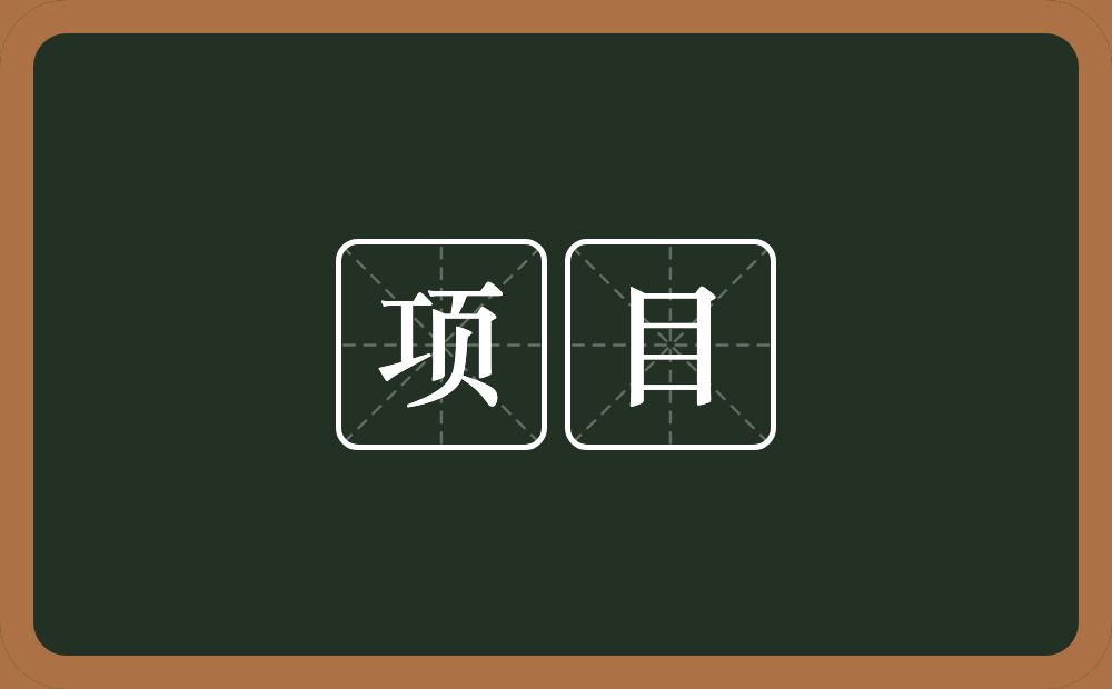 项目的意思?项目是什么意思?