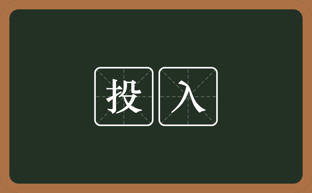 投入的意思?投入是什么意思?