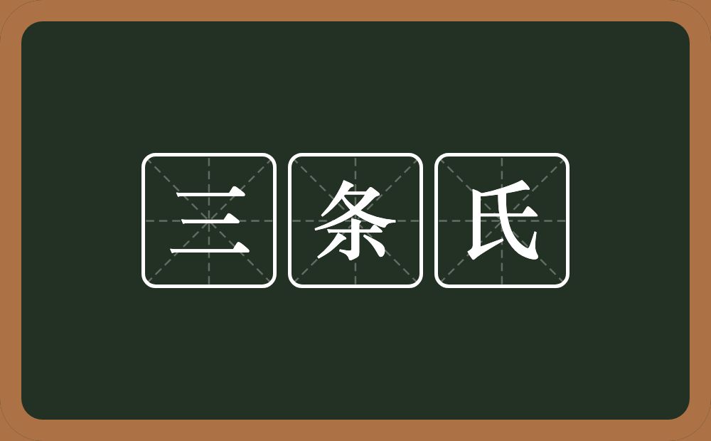 三条氏的意思？三条氏是什么意思？