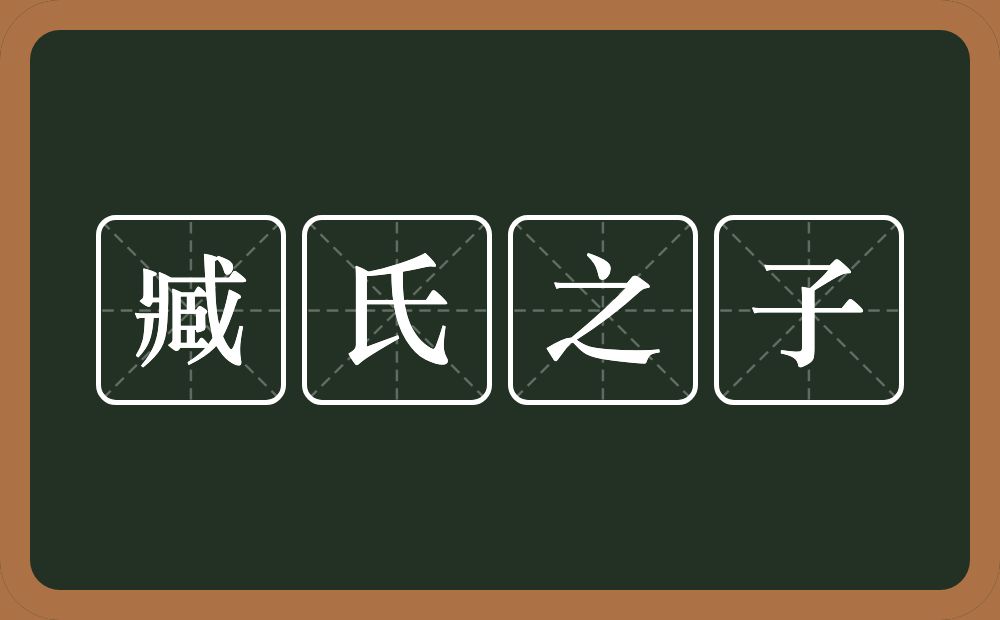 臧氏之子的意思？臧氏之子是什么意思？